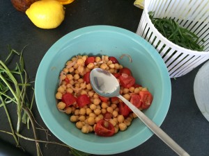 Kichererbsen und Tomaten